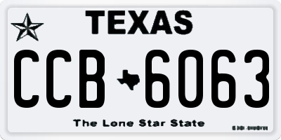 TX license plate CCB6063
