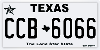 TX license plate CCB6066