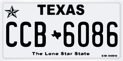 TX license plate CCB6086