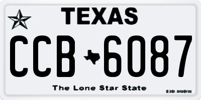 TX license plate CCB6087