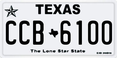 TX license plate CCB6100