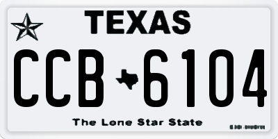 TX license plate CCB6104