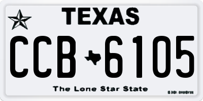 TX license plate CCB6105