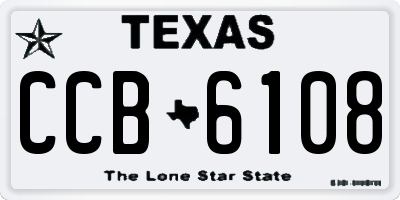 TX license plate CCB6108