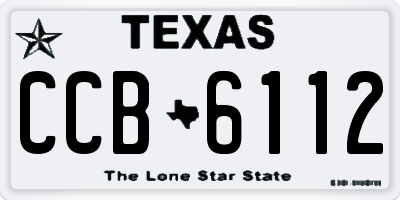 TX license plate CCB6112