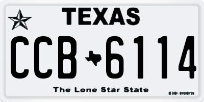 TX license plate CCB6114