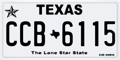 TX license plate CCB6115