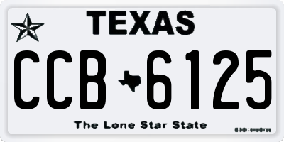 TX license plate CCB6125