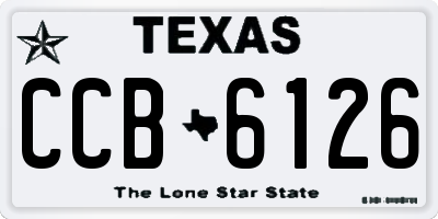 TX license plate CCB6126