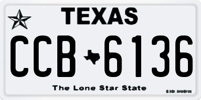 TX license plate CCB6136