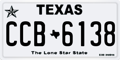 TX license plate CCB6138