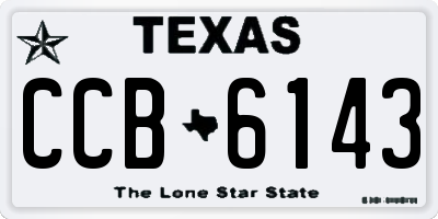 TX license plate CCB6143