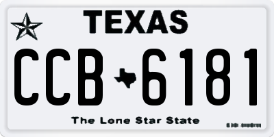 TX license plate CCB6181