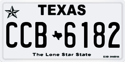 TX license plate CCB6182