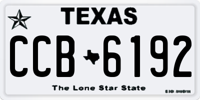 TX license plate CCB6192
