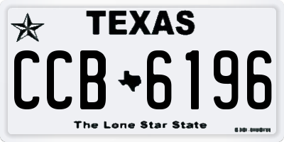 TX license plate CCB6196