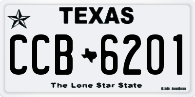 TX license plate CCB6201