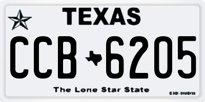 TX license plate CCB6205
