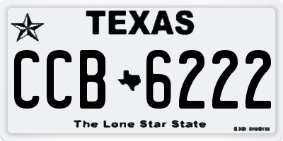 TX license plate CCB6222