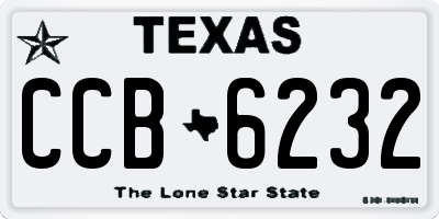 TX license plate CCB6232