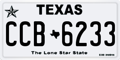TX license plate CCB6233