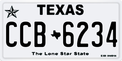 TX license plate CCB6234