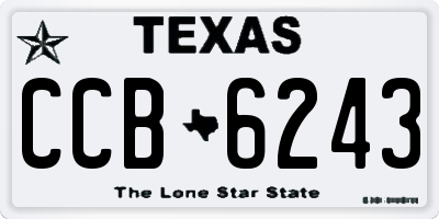 TX license plate CCB6243
