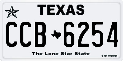 TX license plate CCB6254