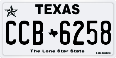 TX license plate CCB6258