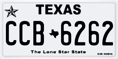 TX license plate CCB6262