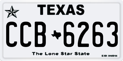TX license plate CCB6263