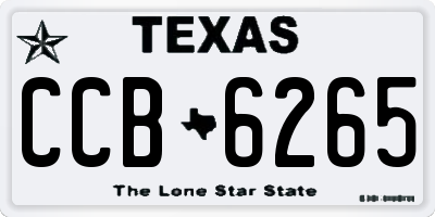 TX license plate CCB6265