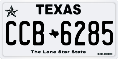 TX license plate CCB6285