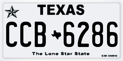 TX license plate CCB6286
