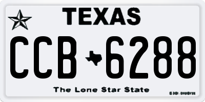 TX license plate CCB6288