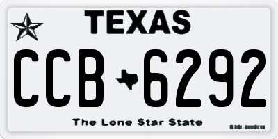 TX license plate CCB6292