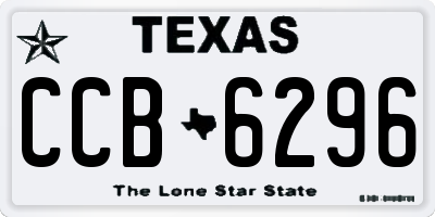 TX license plate CCB6296