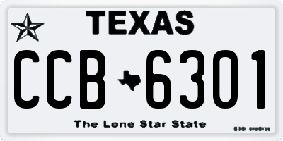 TX license plate CCB6301