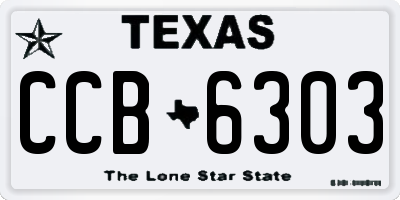 TX license plate CCB6303