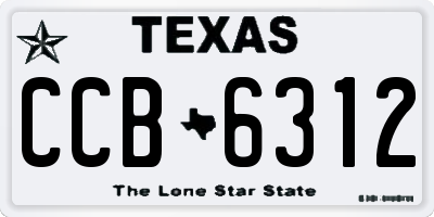 TX license plate CCB6312