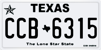 TX license plate CCB6315