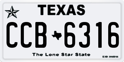 TX license plate CCB6316