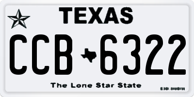 TX license plate CCB6322