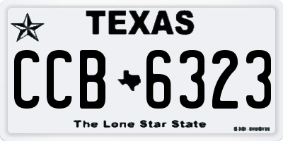 TX license plate CCB6323