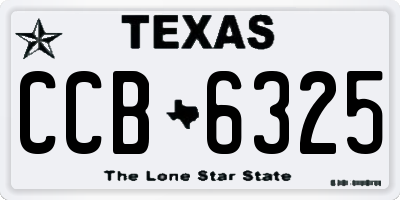TX license plate CCB6325