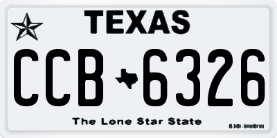 TX license plate CCB6326