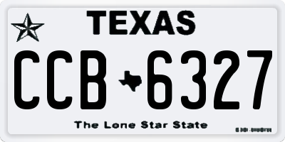 TX license plate CCB6327