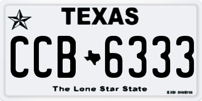 TX license plate CCB6333