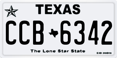TX license plate CCB6342
