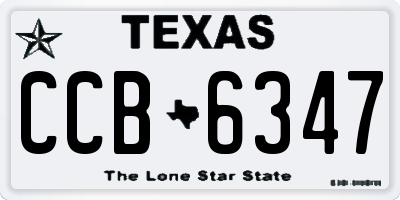 TX license plate CCB6347
